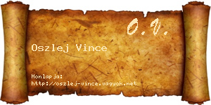 Oszlej Vince névjegykártya